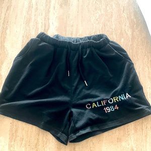Comfy Black Shorts with the Wording: California